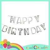  Dây chữ Happy Birthday nét rỗng - Bạc 