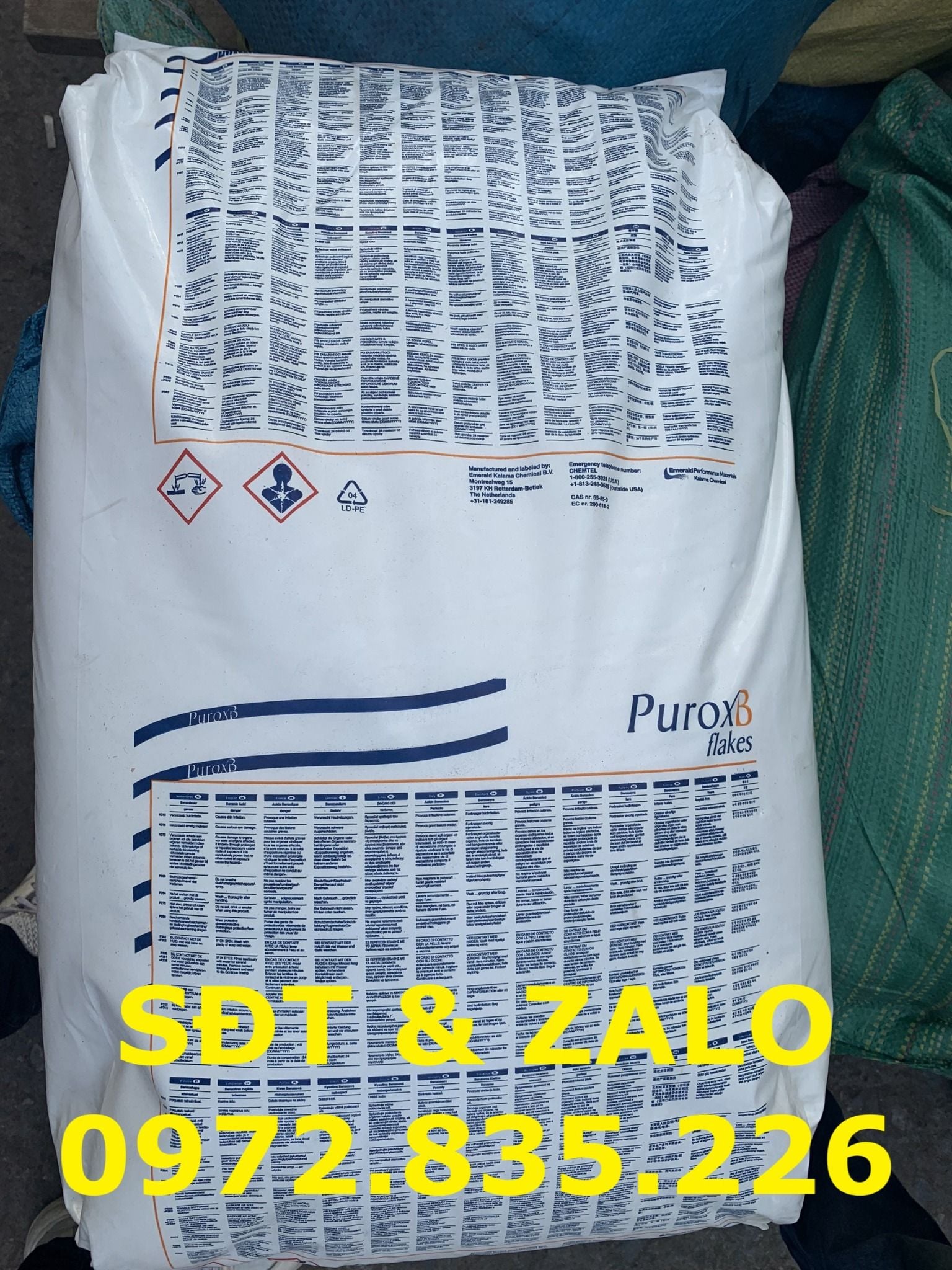  Hóa chất Acid Benzoic - Axit Benzoic - C6H5COOH, Hà Lan, 25kg/bao 