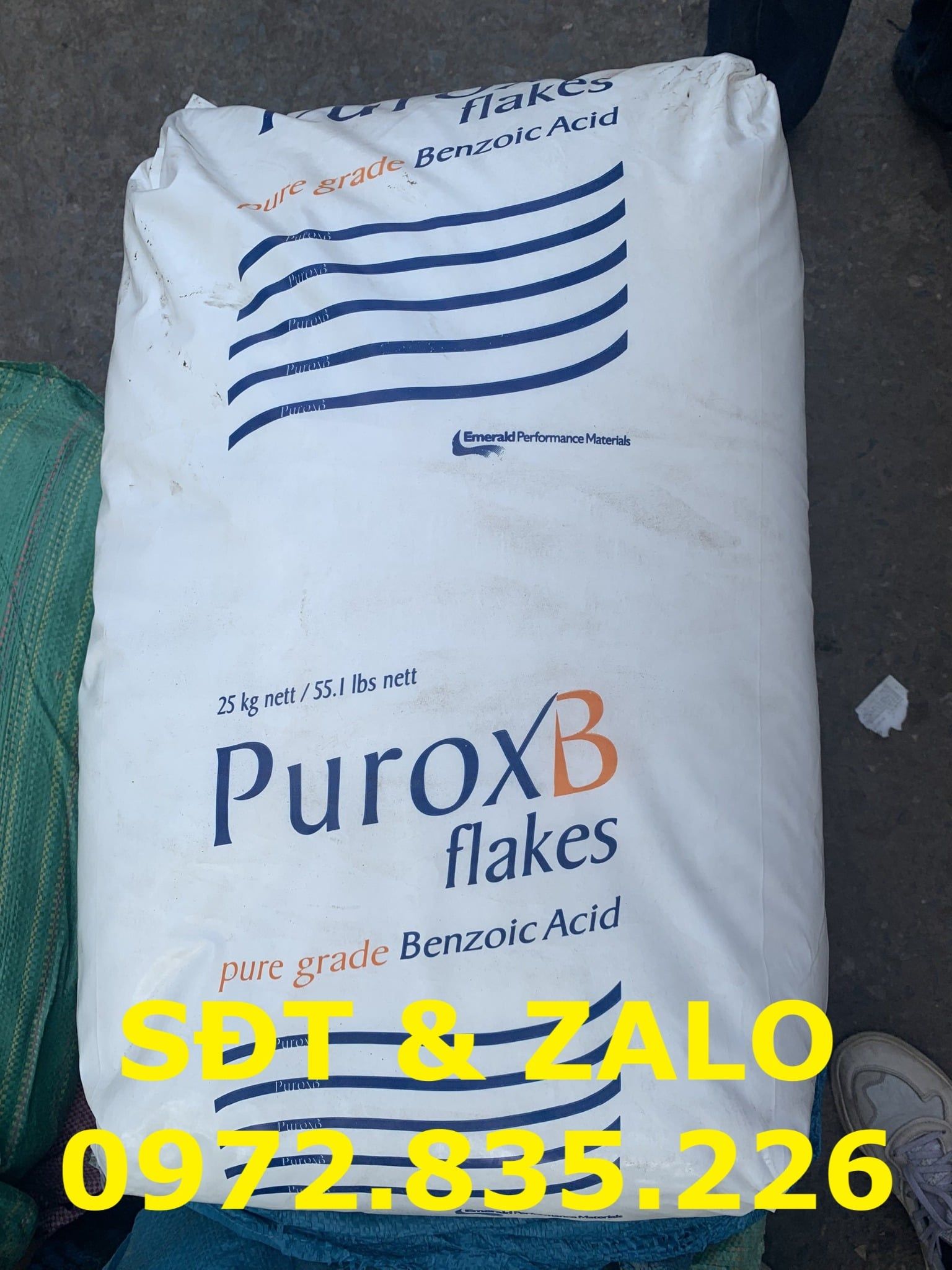  Hóa chất Acid Benzoic - Axit Benzoic - C6H5COOH, Hà Lan, 25kg/bao 
