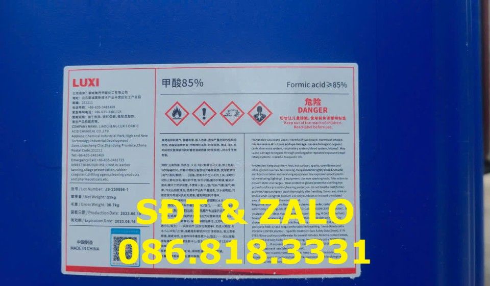  Acid Formic hãng LUXI - HCOOH 85% Trung Quốc 