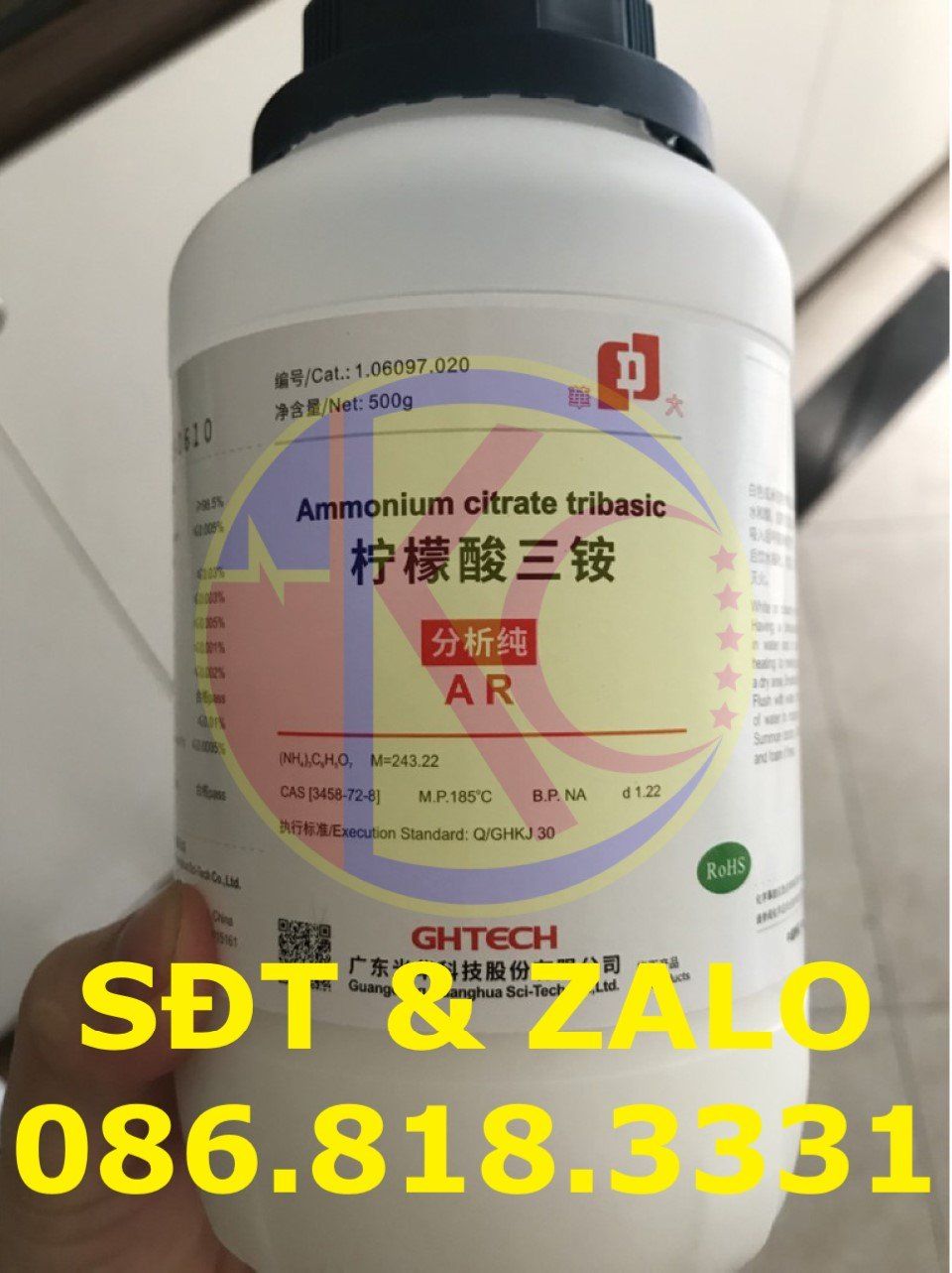  Ammonium Citrate - Amoni Citrat - C6H11NO7 