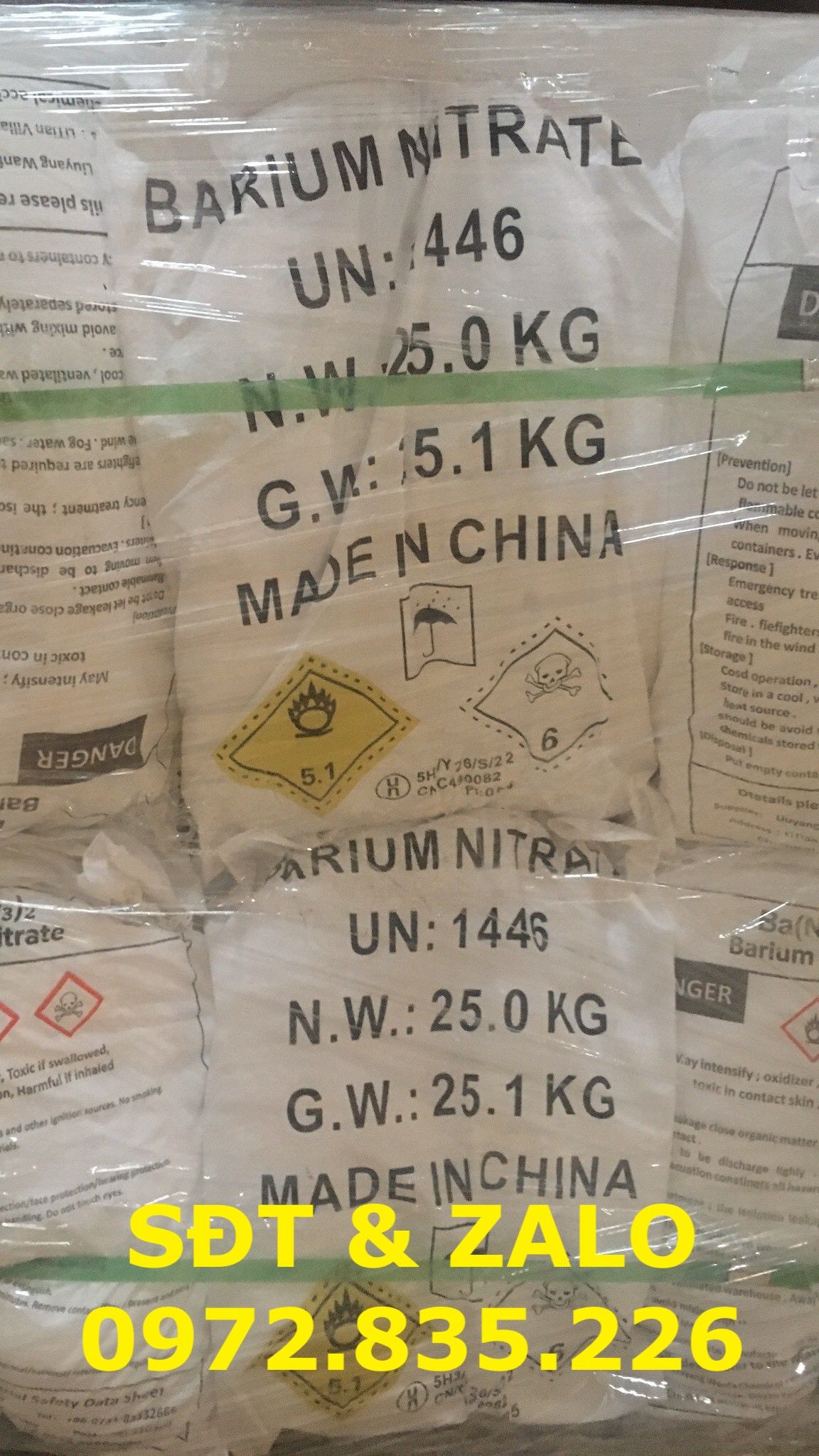  Hóa chất Barium Nitrate - Bari Nitrat - Ba(NO3)2 
