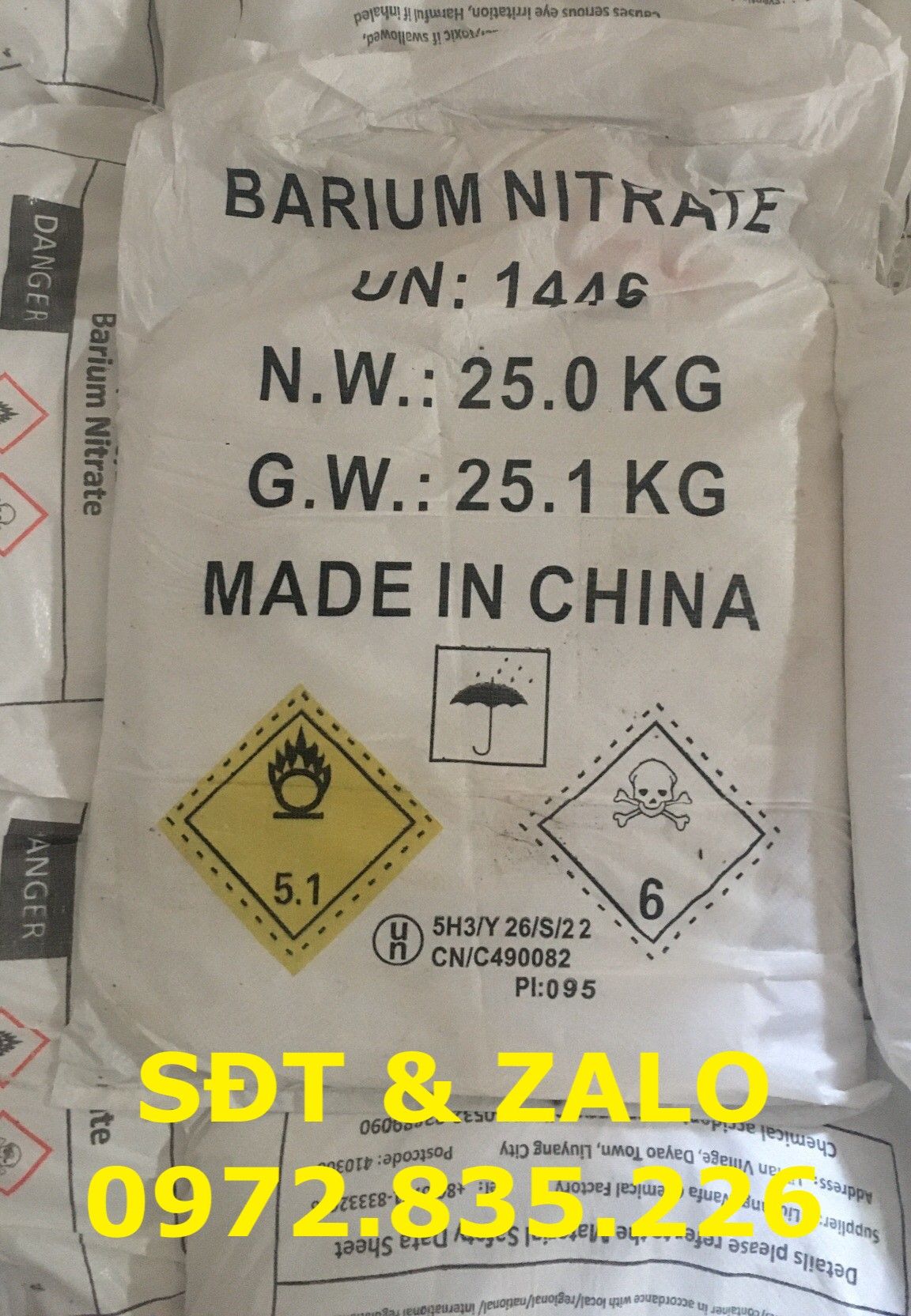  Hóa chất Barium Nitrate - Bari Nitrat - Ba(NO3)2 