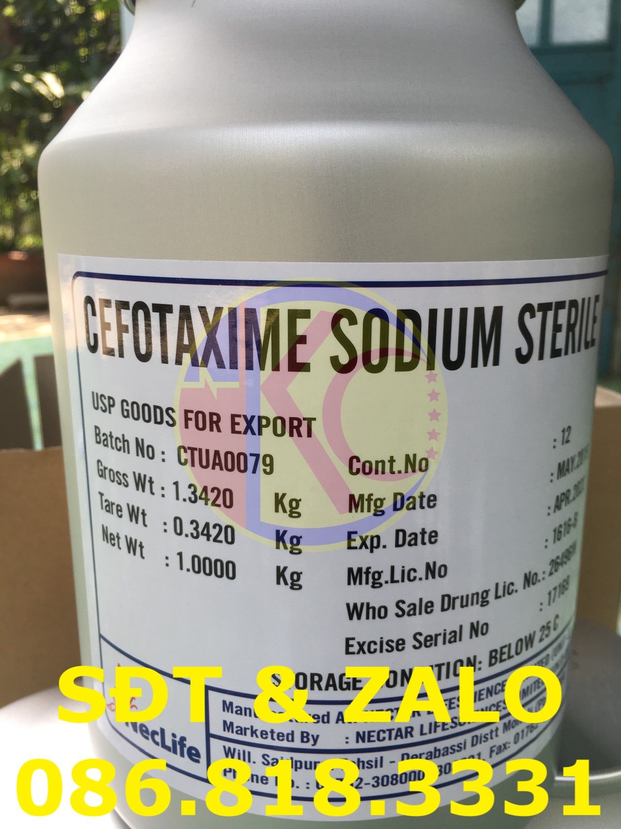  Kháng Sinh Cefotaxime Sodium Sterile - C16H16N5NaO7S2 