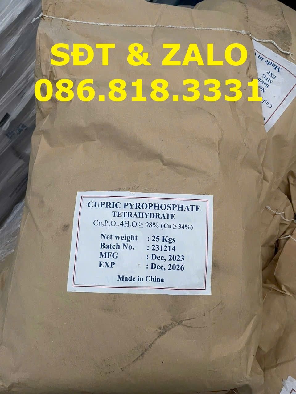  Cupric Pyrophosphate Tetrahydrate - Đồng Pyrophosphate - Cu2P2O7.4H2O 