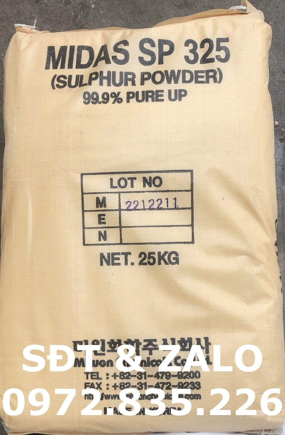  Hóa chất Lưu Huỳnh - Sulfur (S) - Diêm sinh MIDAS KOREA 
