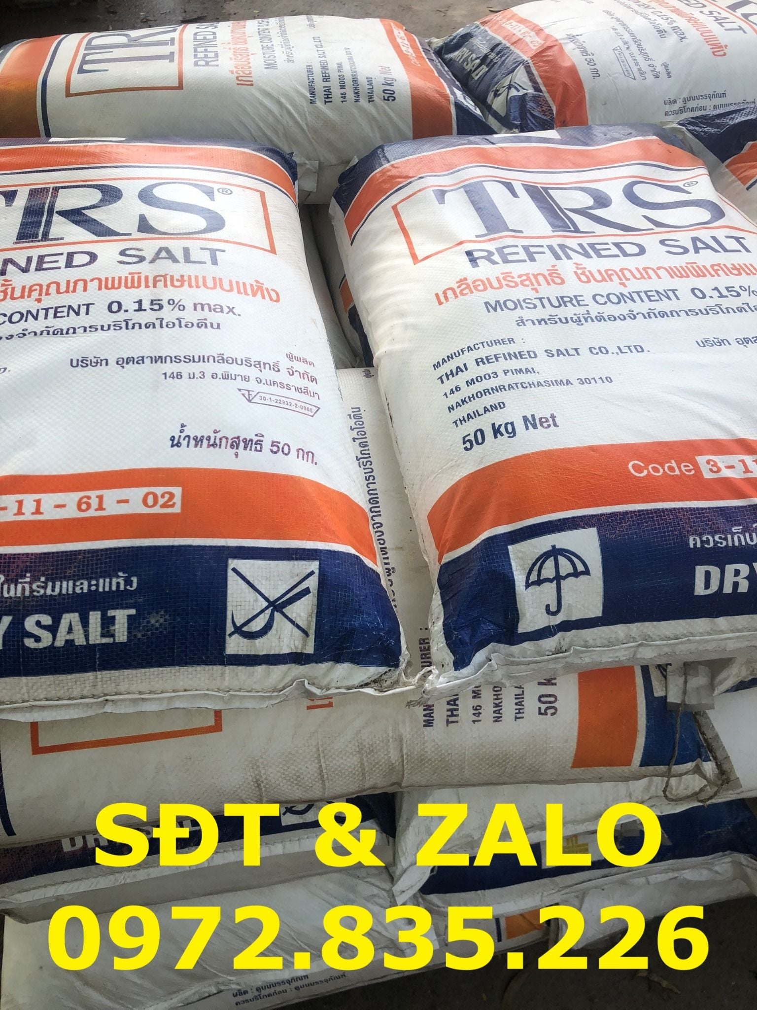  Muối tinh khiết Thái Lan - NaCl - Natri Clorua - TRS REFINED SALT 