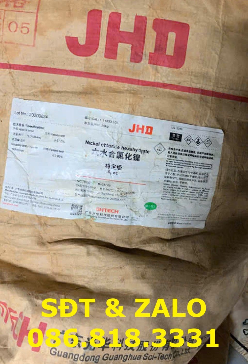 Nickel Chloride Hexahydrate (hãng JHD) - NiCl2.6H2O 