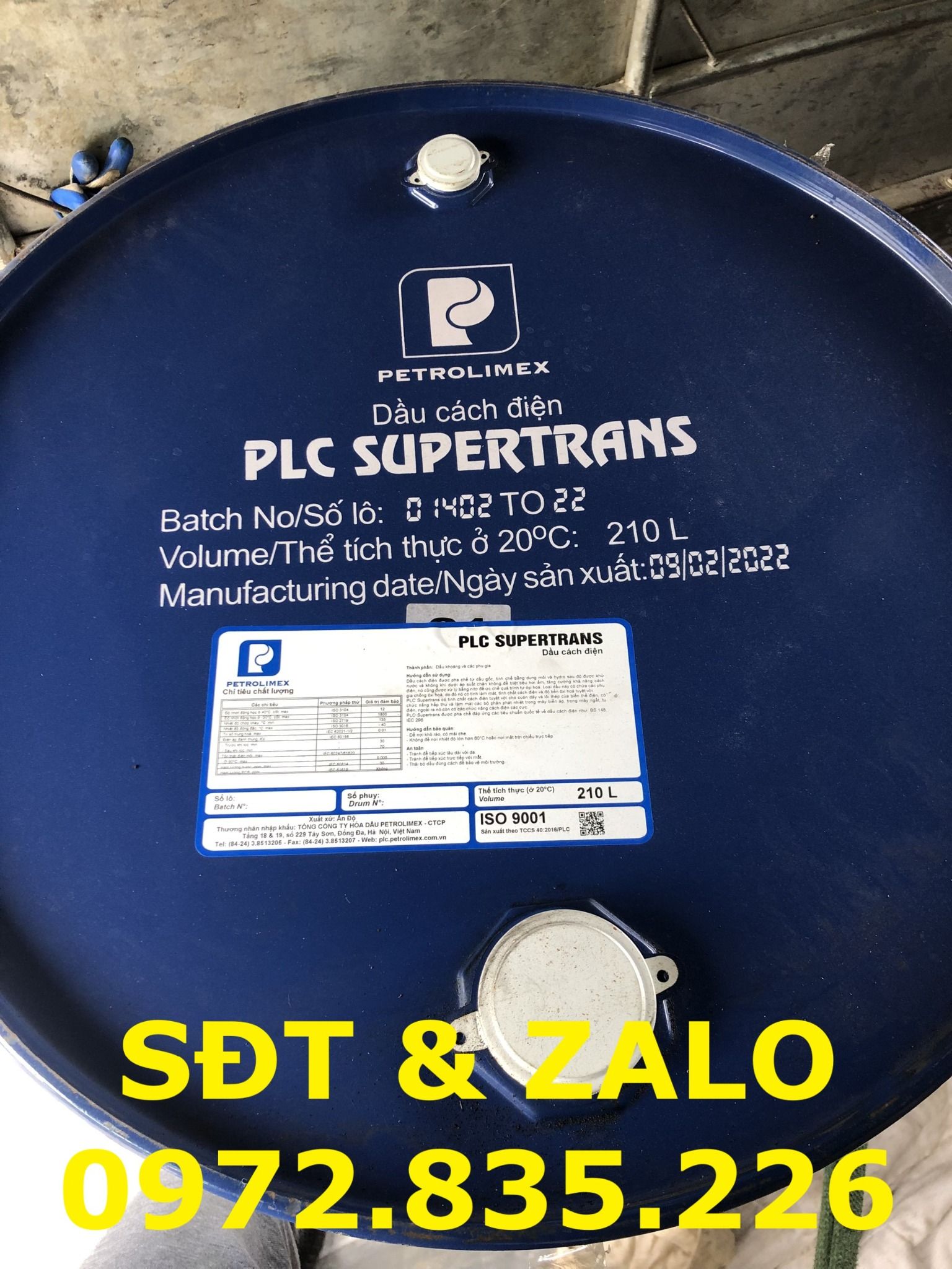  Dầu biến thế cách điện PLC SUPERTRANS 