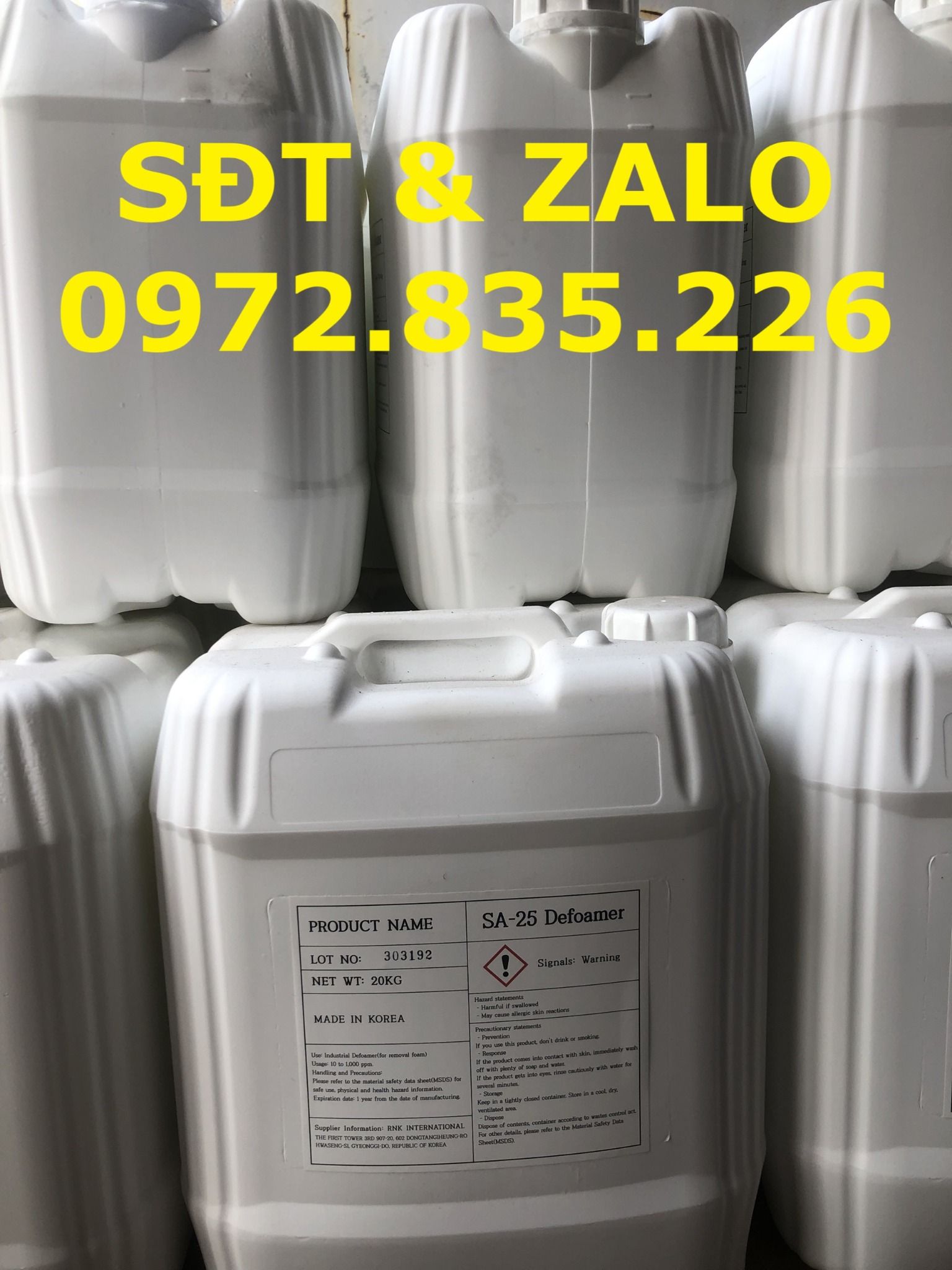  Chất chống tạo bọt - Chất phá bọt - SA 25 