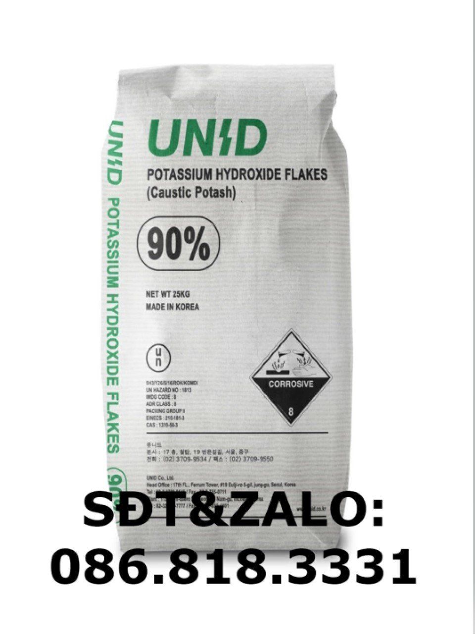  Potassium Hydroxide Flakes - Kali Hydroxide - KOH UNID KOREA 