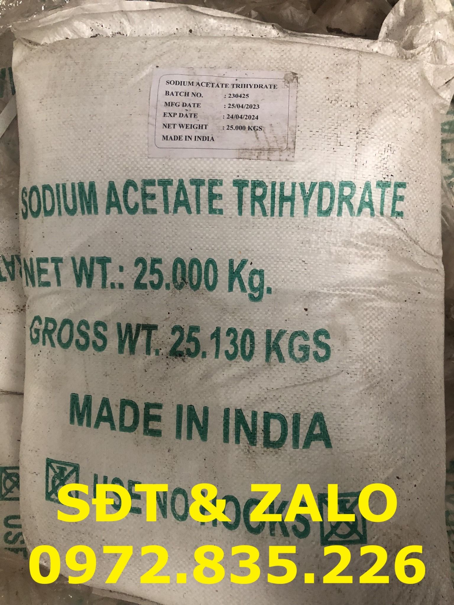  Sodium Acetate Trihydrate - Natri Axetat - CH3COONa.3H2O 