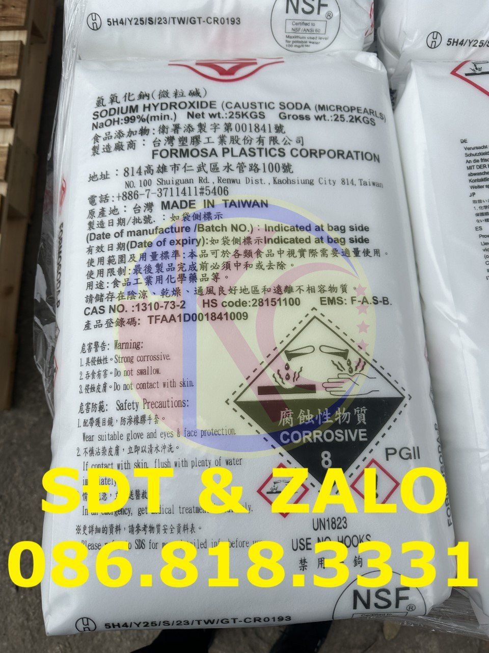  Sodium Hydroxide - NaOH - Caustic Soda 99% Taiwan 