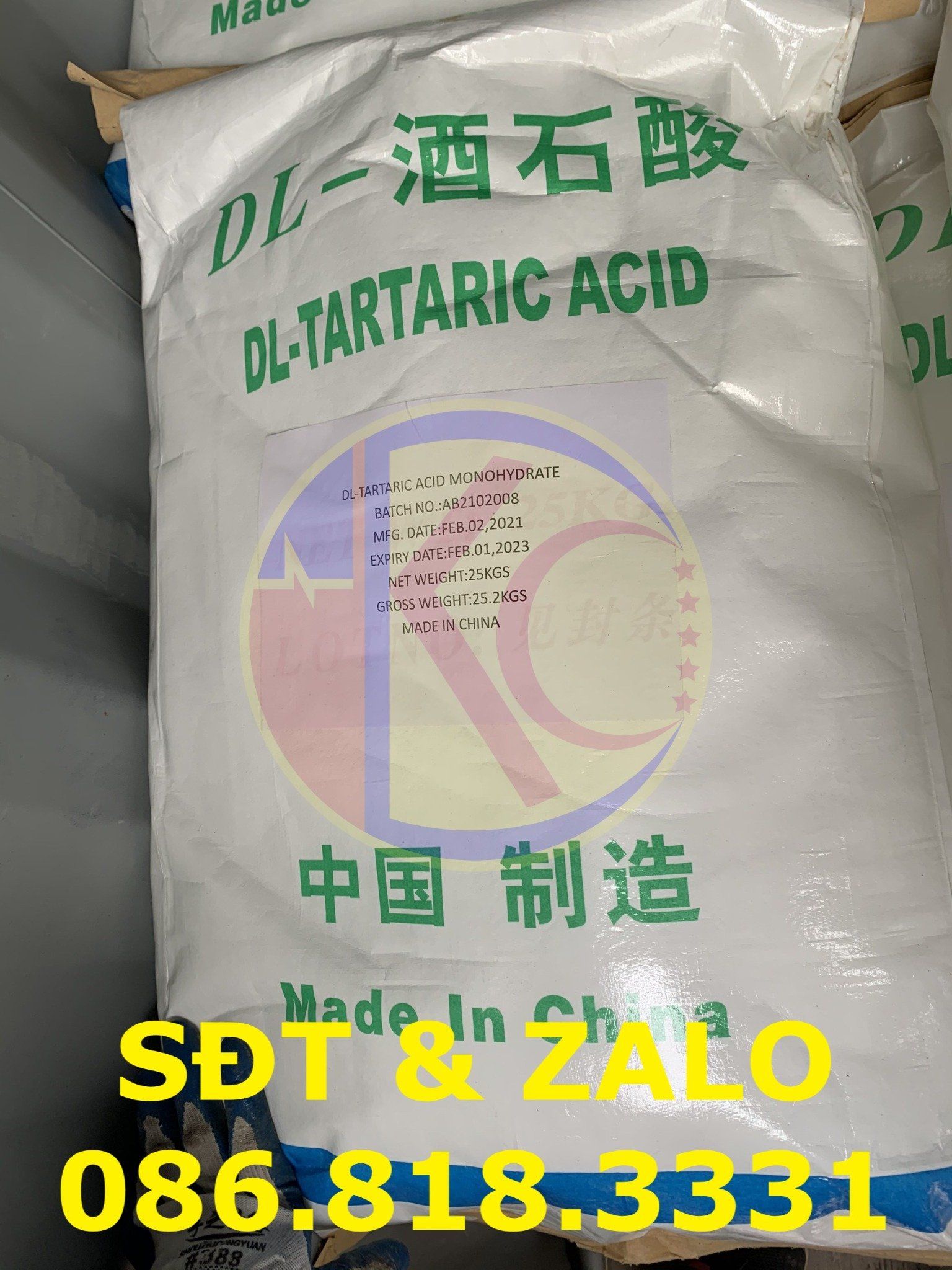  Acid DL-TARTARIC - Axit Tartaric - C4H6O6 