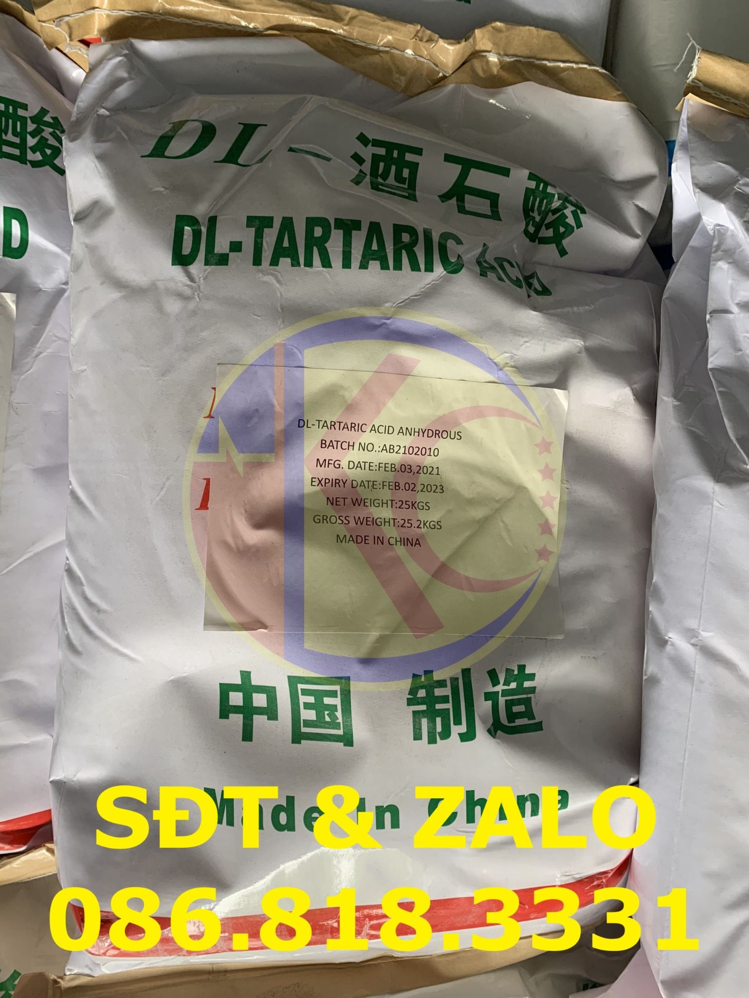  Acid DL-TARTARIC - Axit Tartaric - C4H6O6 