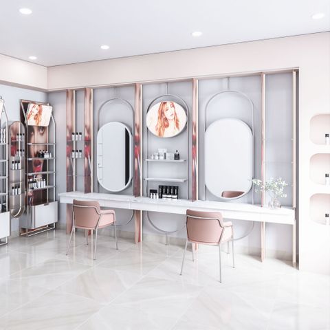 Bàn trang điểm shop mỹ phẩm  ACIAGKSMP07