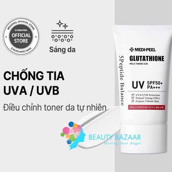  Kem Chống Nắng Nâng Tone Da Medi-Peel Bio Intense Glutathione Mela Toning Sun UV SPF50+ PA++++ 50ml 