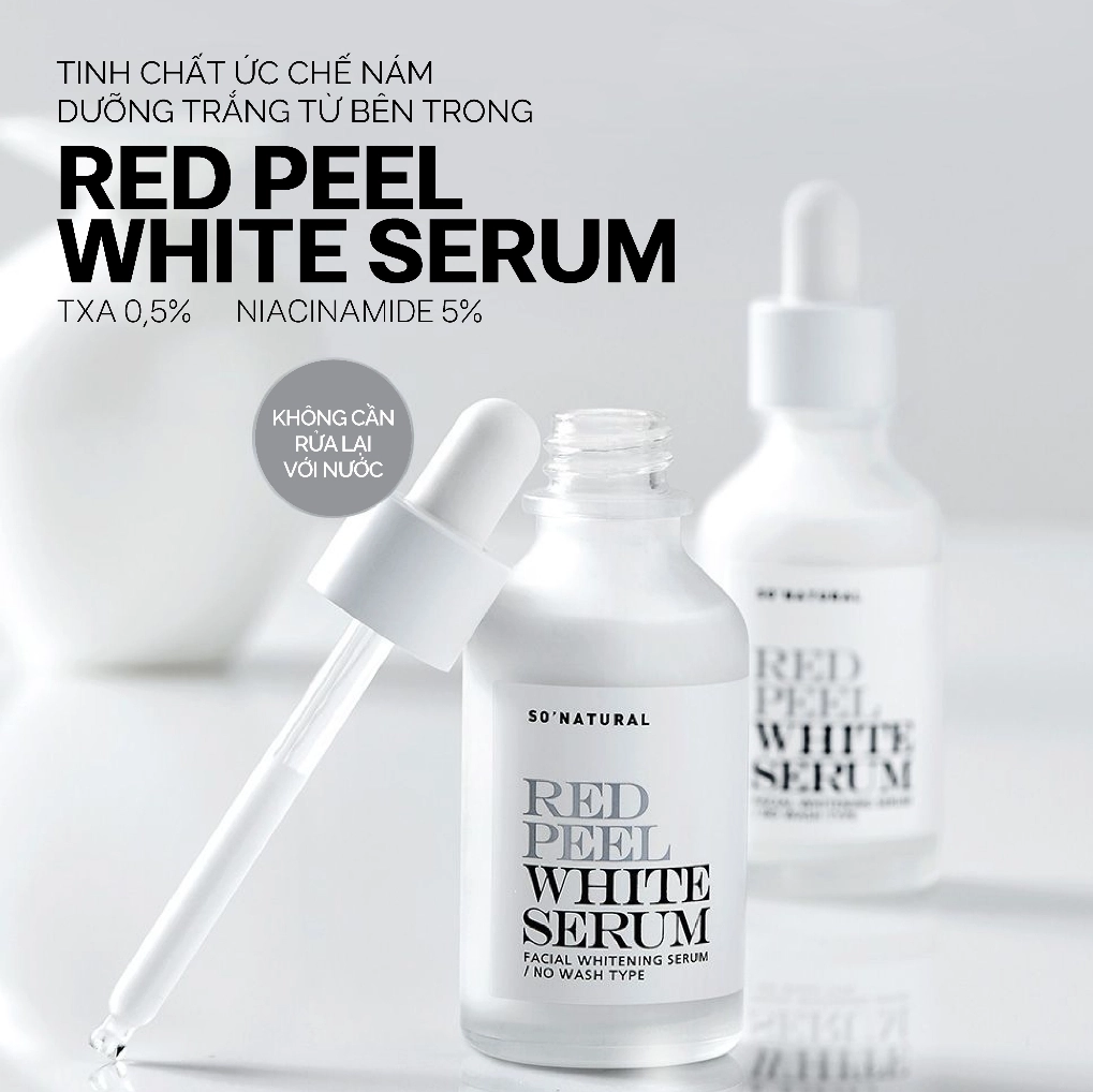  [NEW] Tinh Chất Dưỡng Trắng, Mờ Thâm Nám So’Natural Red Peel White Serum 35ml 