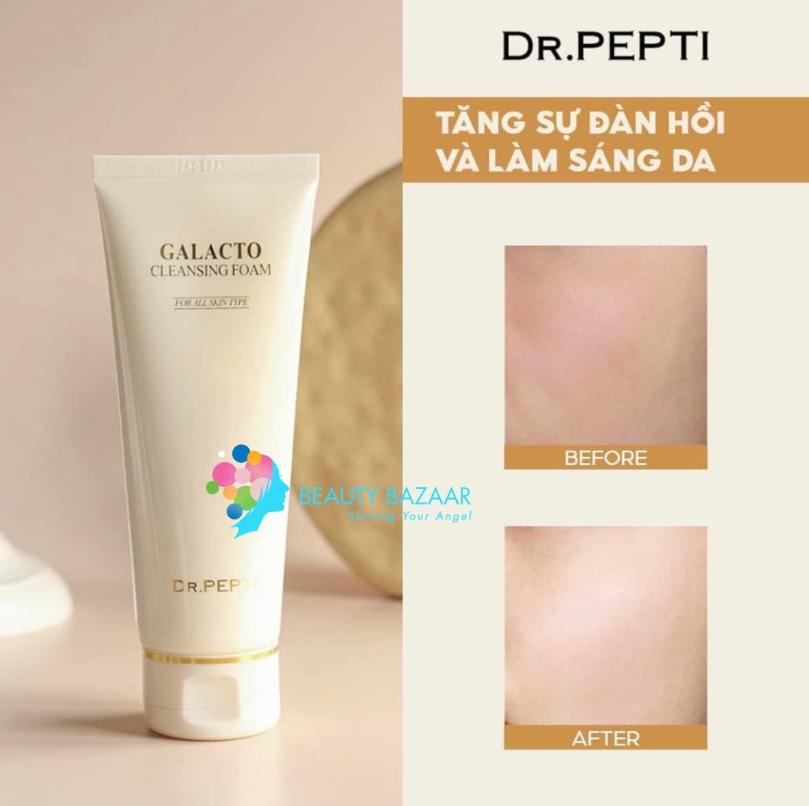  Sữa Rửa Mặt Sạch Sâu Trắng Sáng Dr.Pepti Galacto Cleansing Foam 110ml 