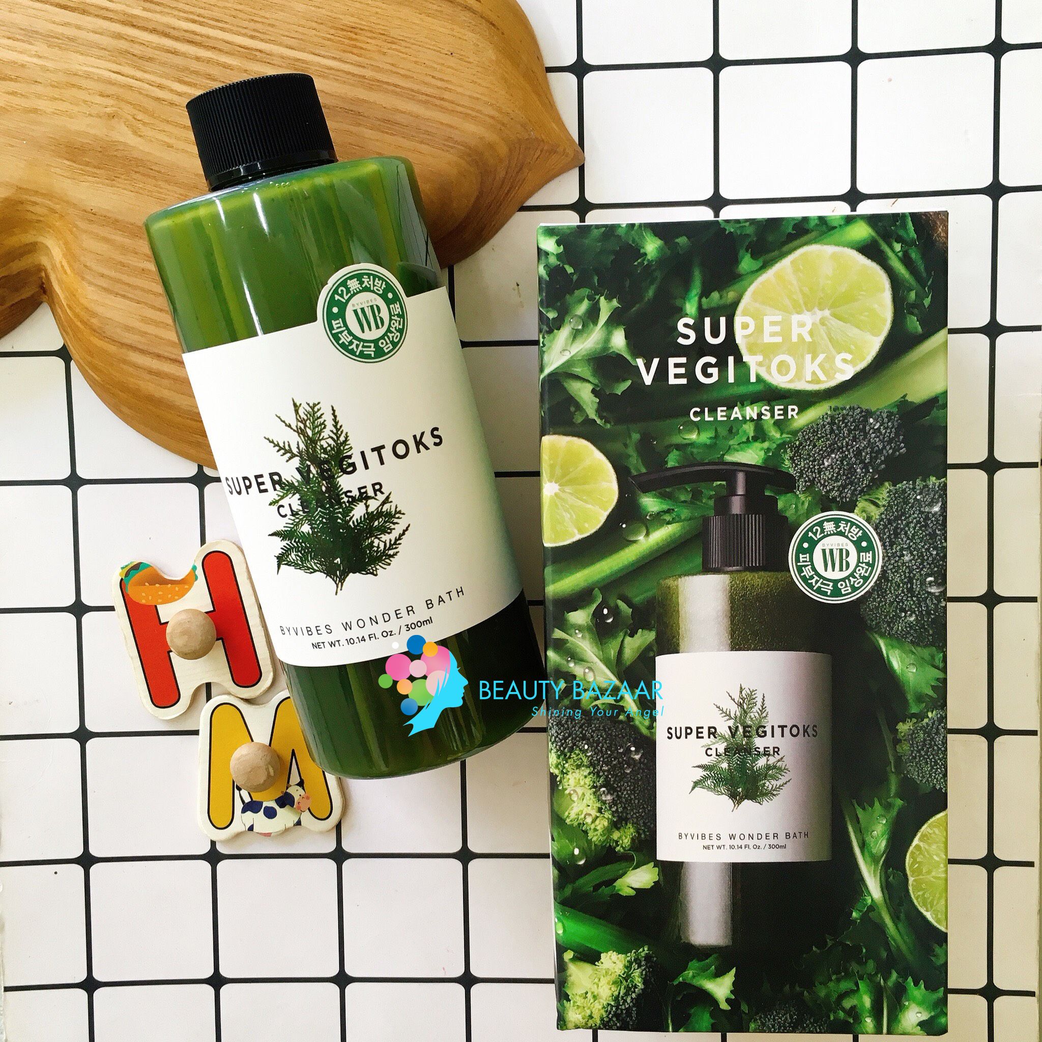  Sữa Rửa Mặt Rau Củ Thải Độc Da Byvibes Wonder Bath Super Vegitoks Cleanser 300ml [FULLBOX] 