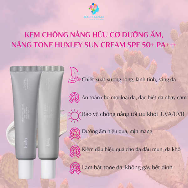  Kem chống nắng dưỡng ẩm dịu nhẹ Huxley Sun Cream Stay Sun Safe SPF50+ PA+++ 