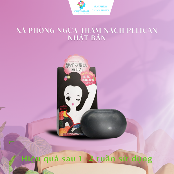  Xà phòng giảm thâm nách trắng sáng da vùng cánh  Pelican For Back Cleansing Soap - Nhật Bản 80g 