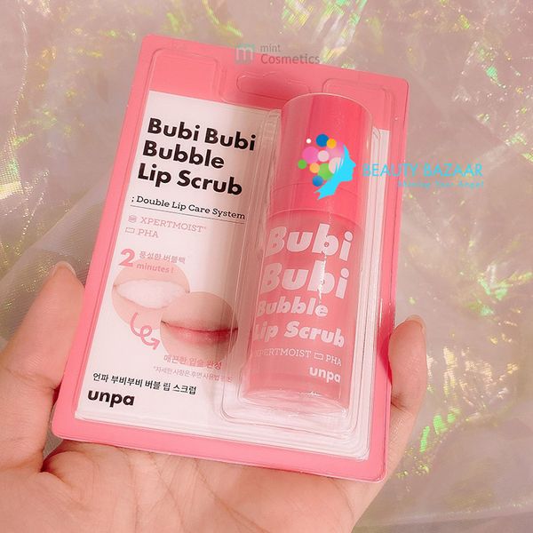  (Mẫu 2021) Tẩy tế bào chết sủi bọt dành cho môi Unpa Bubi Bubi Bubble Lip Scrub 10ml 