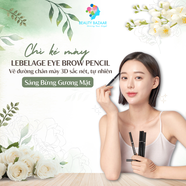  Chì kẻ mày màu đen nâu xám chống thấm nước mềm mịn bền màu lâu trôi Lebelage Auto Eyebrow Soft - Hàn Quốc 