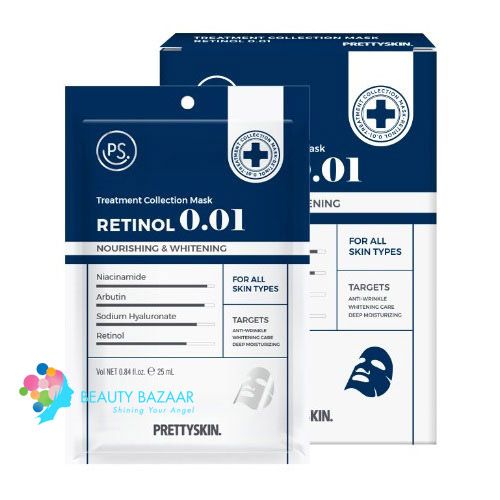  Mặt Nạ Giấy Phục Hồi, Dưỡng Trắng PrettySkin Treatment Collection Mask Hydra B5-9800 25ml (1 miếng) 