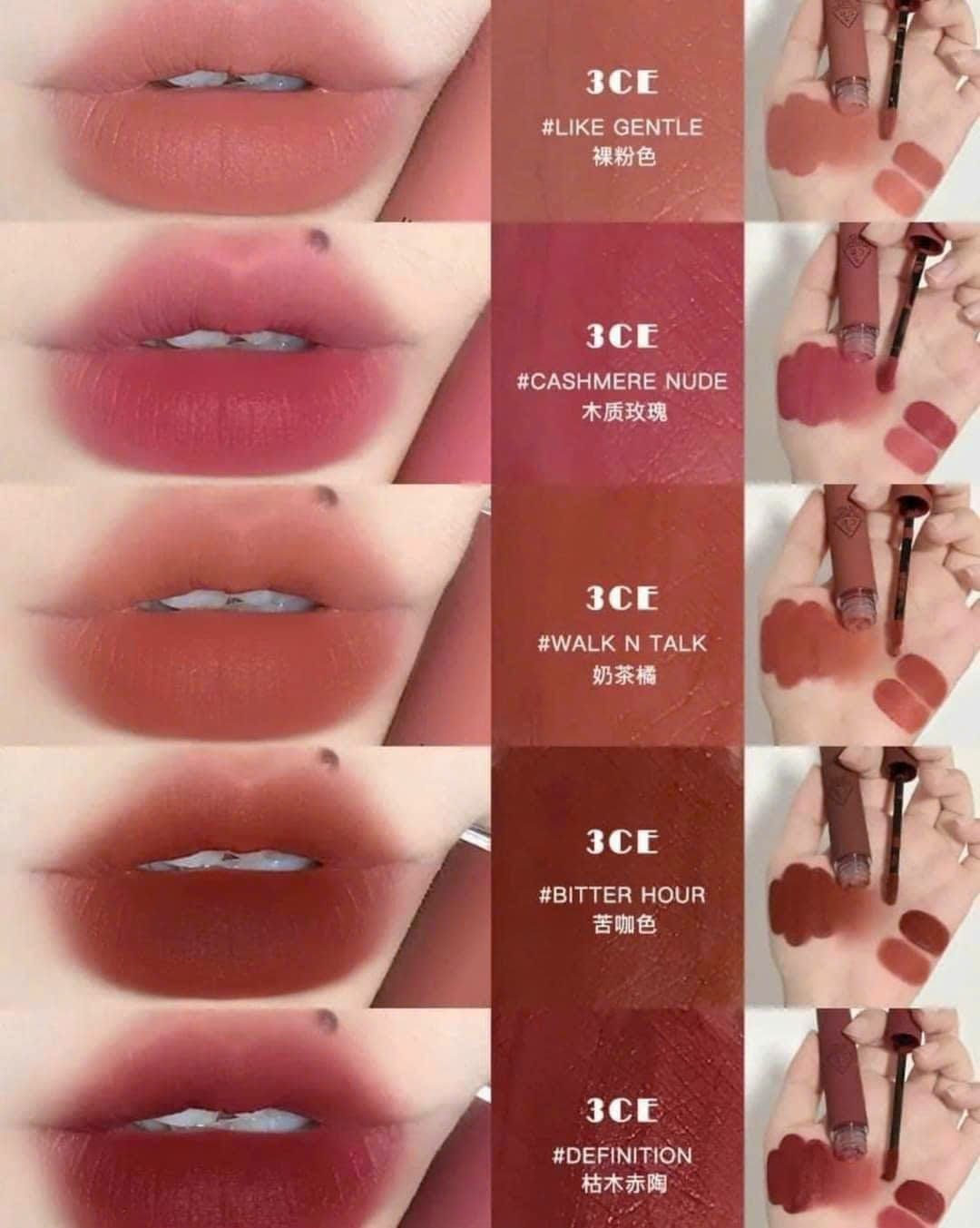  [GIÁ HẤP DẪN] Son Kem Lì Lâu Trôi 3CE Velvet Lip Tint 4g 