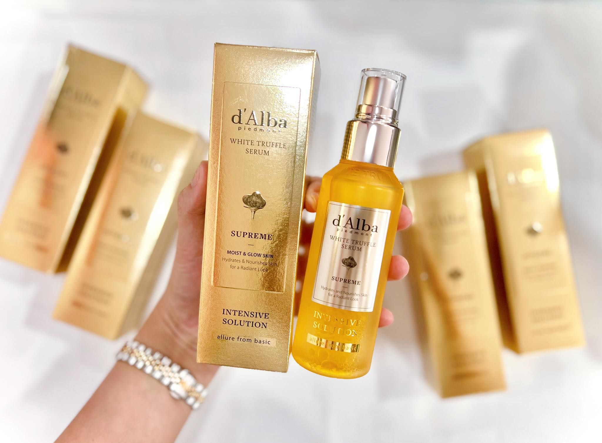  [BÁN CHẠY NHẤT] Xịt Khoáng Chứa Tinh Chất 24K Dưỡng ẩm, Chống Lão Hóa Da d'Alba White Truffle Supreme Intensive Serum 
