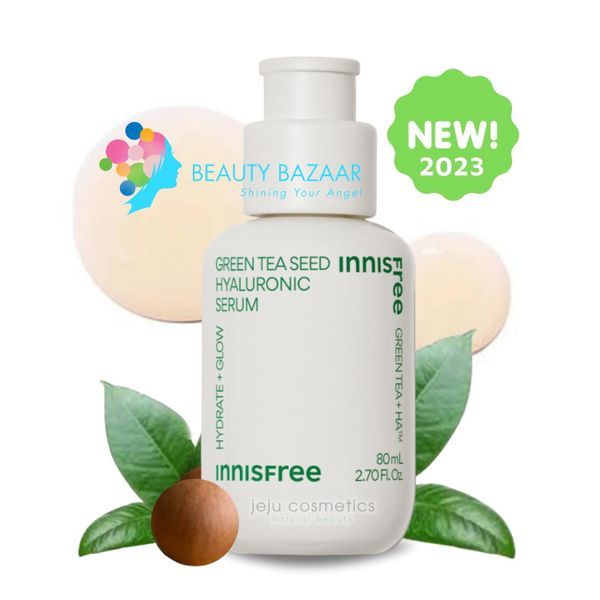  (Mẫu 2023) Tinh Chất Trà Xanh Cấp ẩm, Phục hồi da Innisfree Green Tea Seed Hyaluronic Acid Serum 80ml 