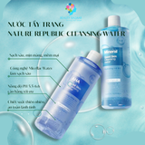  Nước tẩy trang Nature Republic Cleansing Water tẩy trang mắt môi mặt cho da dầu mụn da nhạy cảm da khô 500m 