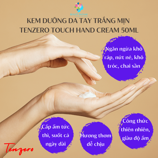  Kem dưỡng tay Tenzero Touch Hand Cream dưỡng da tay trắng mịn hương dịu nhẹ Hàn Quốc 50ml 