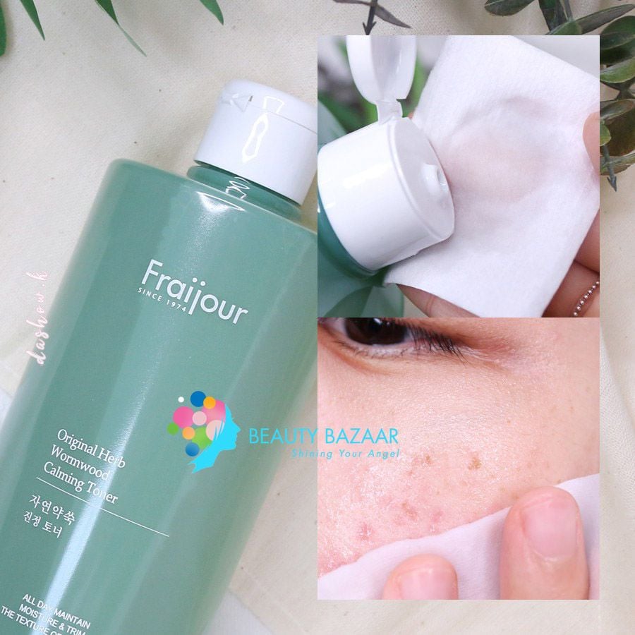  Nước hoa hồng thảo mộc Fraijour Original Herb Wormwood Calming Toner 500ml 