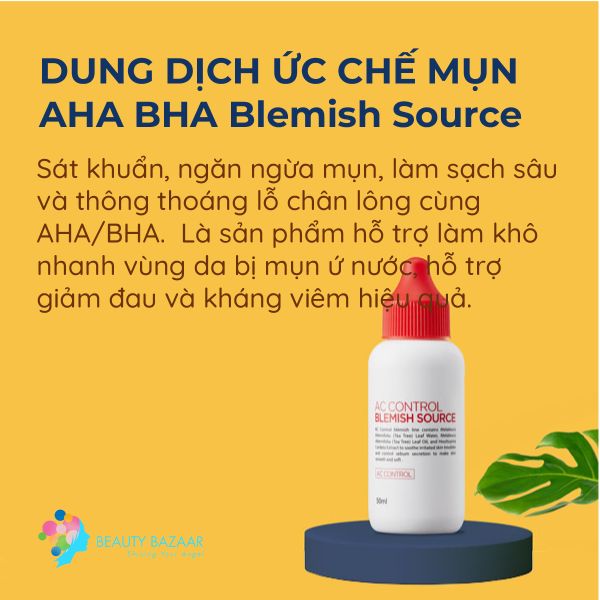  Dung Dịch Ức Chế Mụn AHA BHA Kháng Viêm GoodnDoc AC Control Blemish Source 
