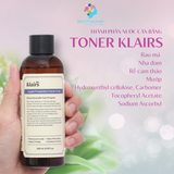  Nước hoa hồng dưỡng ẩm, không mùi Klairs Supple Preparation Unscented Toner 180ml 