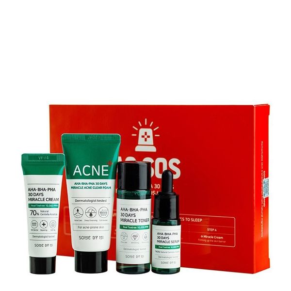  Bộ Dưỡng Da Giảm Mụn SOME BY MI AHA - BHA - PHA 30 DAYS MIRACLE AC SOS KIT (4 món) 