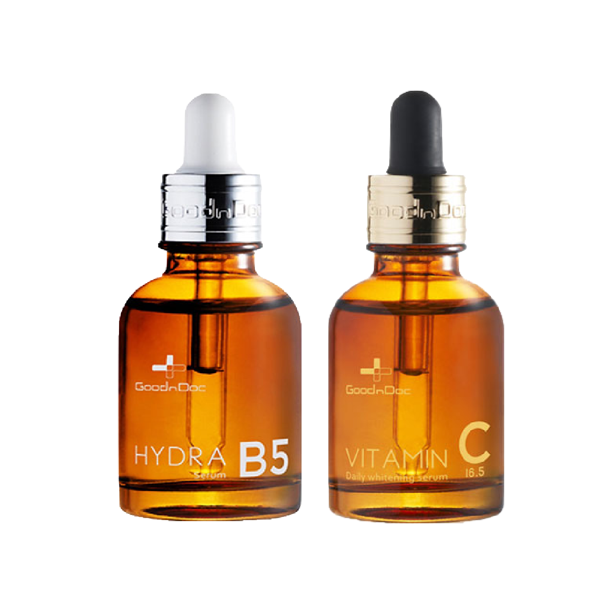  COMBO SERUM GOODNDOC VITAMIN C 16,5% DƯỠNG SÁNG MỜ THÂM NÁM VÀ TINH CHẤT B5 GOODNDOC HYDRA DƯỠNG ẨM PHỤC HỒI BỀ MẶT DA chính hãng 30ml 