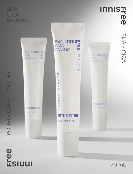  (Mẫu mới) Kem Dưỡng dạng Gel Giảm Mụn, Làm Dịu Da Kích Ứng Innisfree Bija Cica Balm EX Trouble Care + Soothe 40ml 