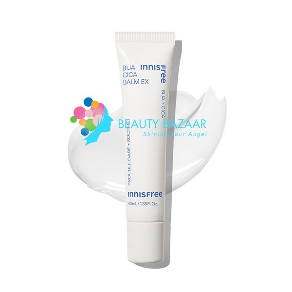  (Mẫu mới) Kem Dưỡng dạng Gel Giảm Mụn, Làm Dịu Da Kích Ứng Innisfree Bija Cica Balm EX Trouble Care + Soothe 40ml 