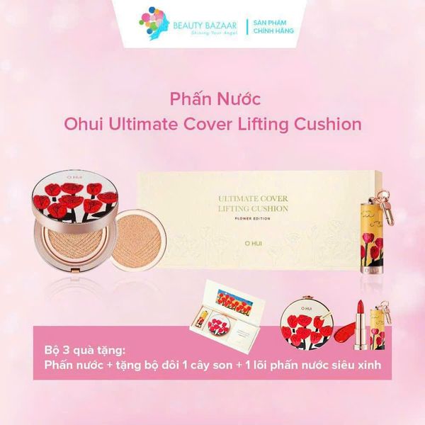  Bộ Phấn Nước Ohui Ultimate Cover Lifting Cushion 2023 Flower Edition 