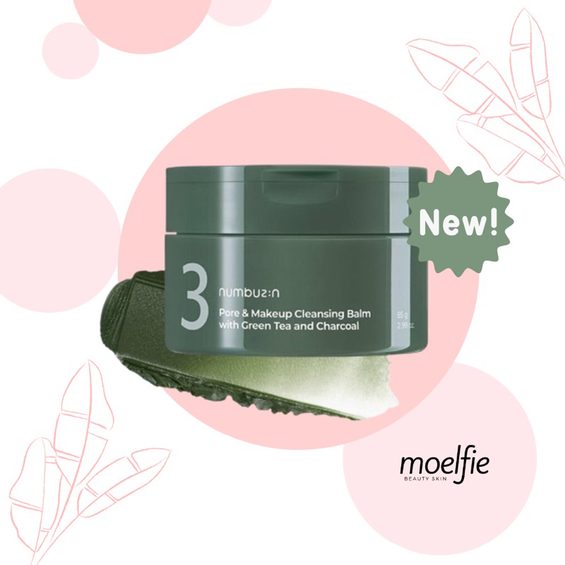  Sáp Tẩy Trang Sạch Mụn Đầu Đen Numbuzin No.3 Pore & Make Up Cleansing Balm With Green Tea And Charcoal 85g 
