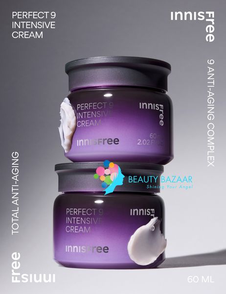  (Mẫu mới) Kem Dưỡng Chống Lão Hóa Innisfree Perfect 9 Intensive Cream 60ml 
