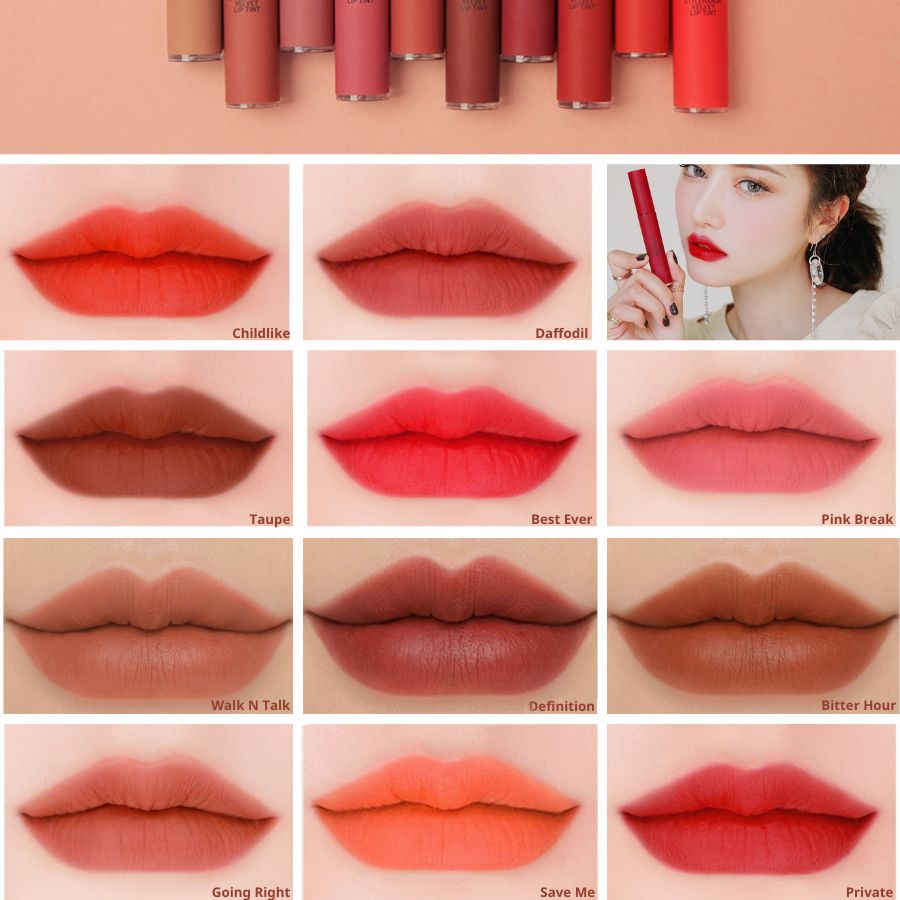  [GIÁ HẤP DẪN] Son Kem Lì Lâu Trôi 3CE Velvet Lip Tint 4g 