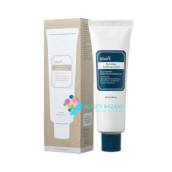  (Mẫu mới 2021) Kem dưỡng cấp ẩm sâu, làm mềm da Klairs Rich Moist Soothing Cream 80ml 