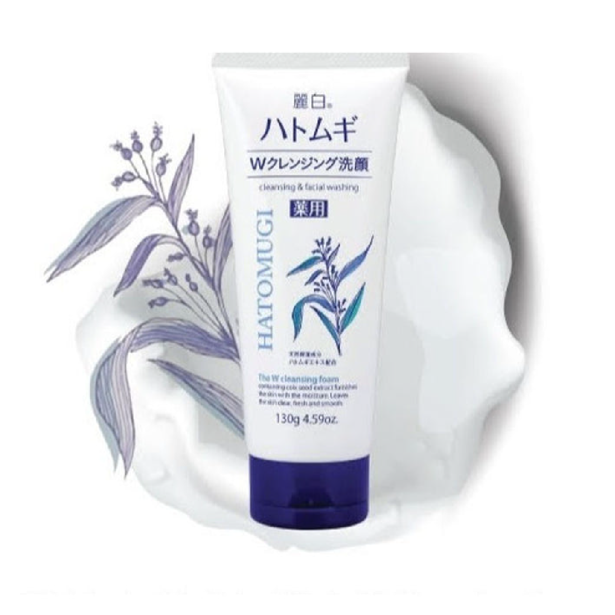  Sữa rửa mặt trắng da Hatomugi Facial Wash chiết xuất ý dĩ cho da dầu mụn Nhật Bản Chính hãng 130g 170g 