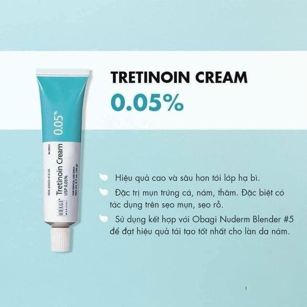  [HÀNG ORDER 5 - 7 NGÀY] Kem Dưỡng Hỗ Trợ Trị Mụn Mờ Thâm Obagi TRETIN0IN 0.05% 20g 