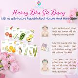  Mặt nạ giấy Nature Republic Hàn Quốc Real Nature Mask cấp ẩm dưỡng trắng phục hồi da chính hãng 25ml 