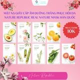  Mặt nạ giấy Nature Republic Hàn Quốc Real Nature Mask cấp ẩm dưỡng trắng phục hồi da chính hãng 25ml 